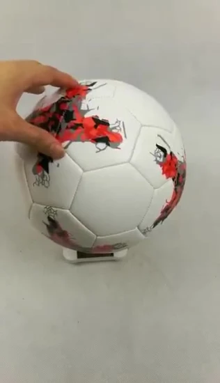 Bola de futebol promocional costurada à máquina em material de couro PU Bola de futebol